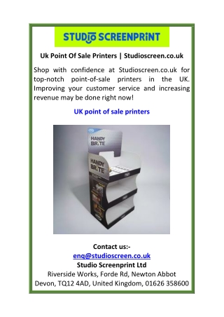 Uk Point Of Sale Printers Studioscreen.co.uk