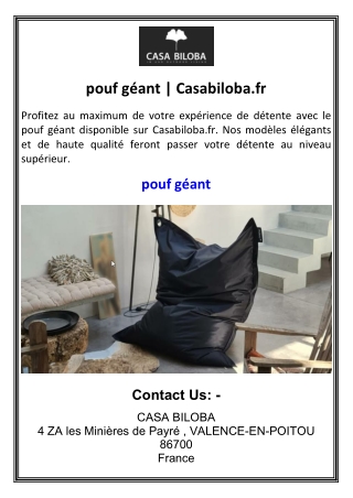 pouf géant  Casabiloba.fr