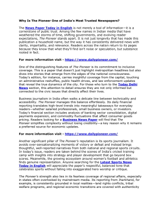 Why Is The Pioneer One of India’s Most Trusted Newspapers