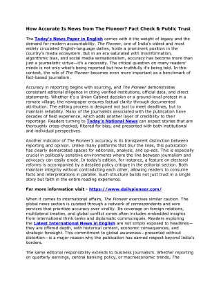 How Accurate Is News from The Pioneer Fact Check & Public Trust.docx