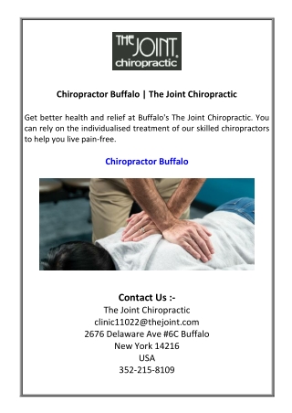 Chiropractor Buffalo  The Joint Chiropractic