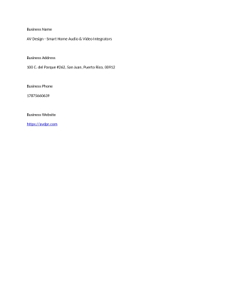 AV Design - Smart Home Audio & Video Integrators