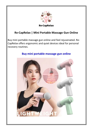 Re-CapRelax  Mini Portable Massage Gun Online