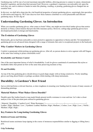 Comfort and Durability: The Key Features of Effective Gardening Gloves