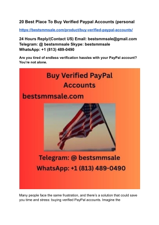 20 Best Place To Buy Verified Paypal Accounts (personal