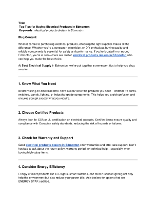 electrical wholesalers in edmonton