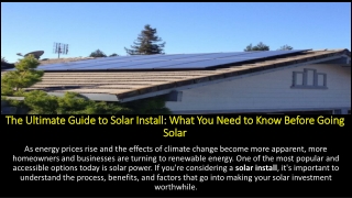 The Ultimate Guide to Solar Install- What You Need to Know Before Going Solar