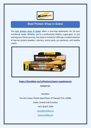 Best Protein Shop in Dubai