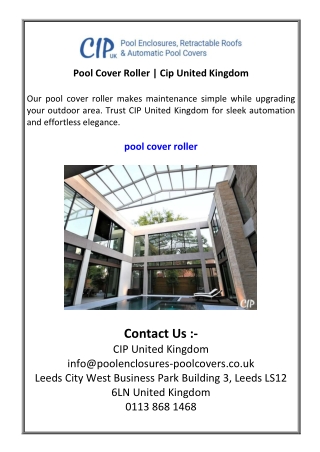 Pool Cover Roller  Cip United Kingdom