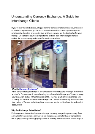 Understanding Currency Exchange_ A Guide for Interchange Clients blog for Interchange Financial