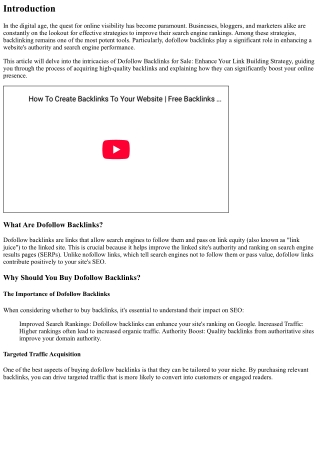 Dofollow Backlinks for Sale: Enhance Your Link Building Strategy