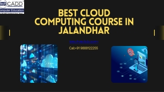 Best cloud computing course in jalandhar