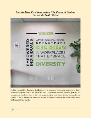 Elevate Your First Impression The Power of Custom Corporate Lobby Signs