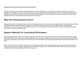 Transform Your Home with Premium Interior Doors | Kally Ltd UK