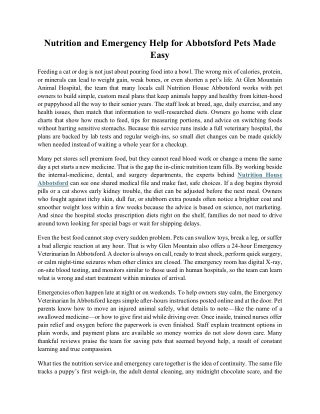 Nutrition and Emergency Help for Abbotsford Pets Made Easy