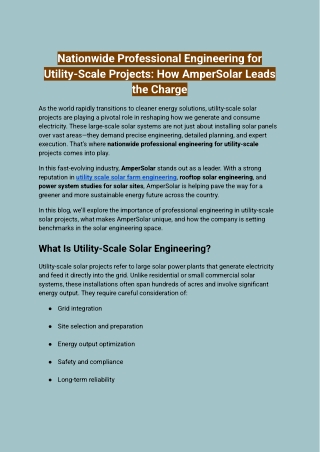 Nationwide Professional Engineering for Utility-Scale Projects_ How AmperSolar Leads the Charge
