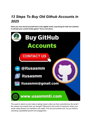13 Steps To Buy Old Github Accounts in 2025