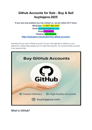 Github Accounts - Buy Sell Trade 2025