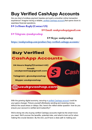Buy Verified CashApp Accounts