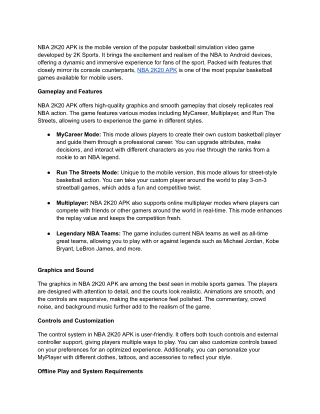 NBA 2K20 APK