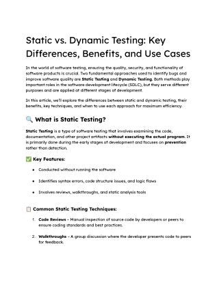 Static vs. Dynamic Testing_ Key Differences, Benefits, and Use Cases