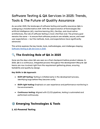 Software Testing & QA Services in 2025_ Trends, Tools & The Future of Quality Assurance