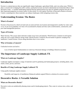 The Role of Decorative Rocks in Erosion Control