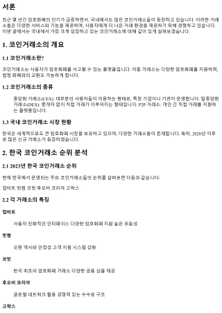 국내에서 가장 크게 성장하고 있는 코인거래소는 무엇일까?