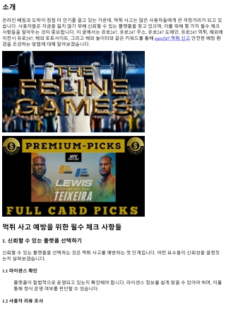 먹튀 사고 예방을 위한 필수 체크 사항들