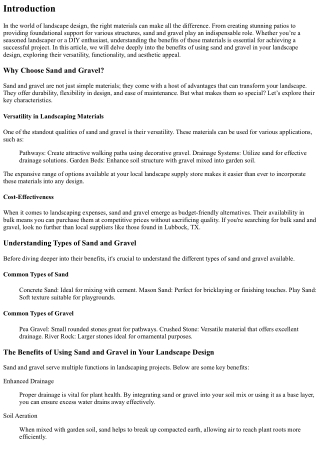 The Benefits of Using Sand and Gravel in Your Landscape Design