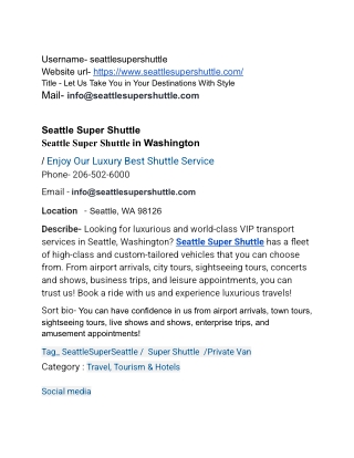 Seattle Super Shuttle in Washington