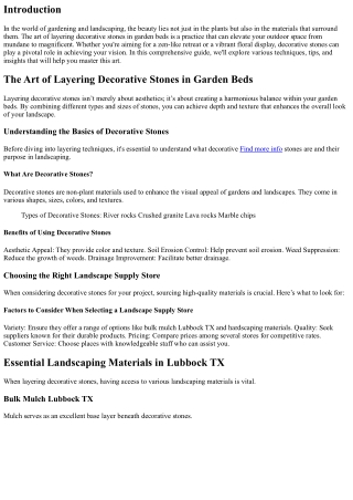 The Art of Layering Decorative Stones in Garden Beds