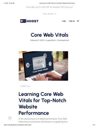Learning Core Web Vitals for Top-Notch Website Performance