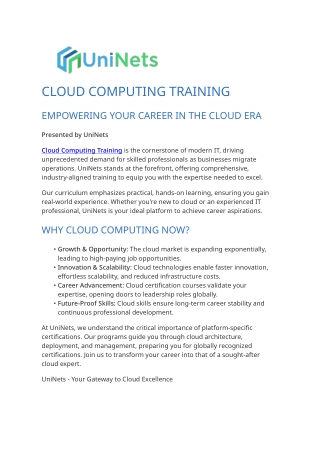 Cloud Computing Training