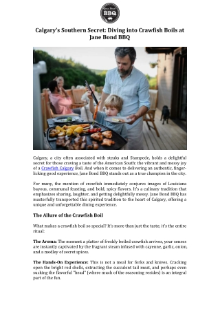 Calgary's Southern Secret Diving into Crawfish Boils at Jane Bond BBQ