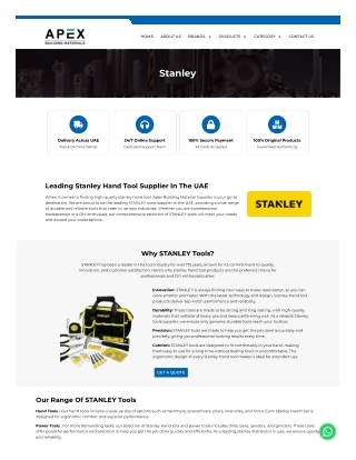 Discover Durable Stanley Hand Tools at Building Material Supplier