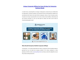 Unique Corporate Gifting Use Cases & Ideas for Enterprise Business Needs