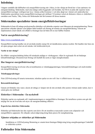 Södermalms specialister inom energieffektiviseringar