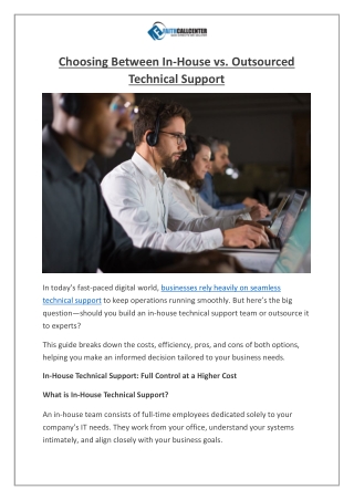 Technical Helpdesk Support | In-House or Outsourced? | Faith Call Center
