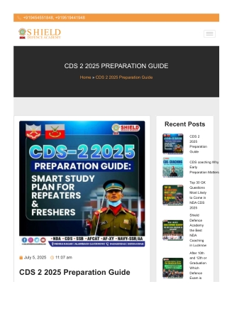 Best CDS Coaching in Lucknow – Shield Defence Academy