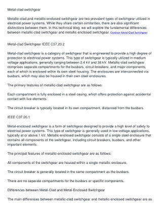 LV Electrical Switchgear