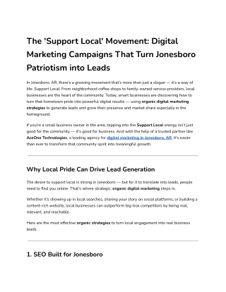 The 'Support Local' Movement_ Digital Marketing Campaigns That Turn Jonesboro Patriotism into Leads