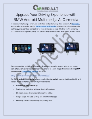 BMW Android Multimedija At Carmedia