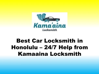 Best Car Locksmith in Honolulu