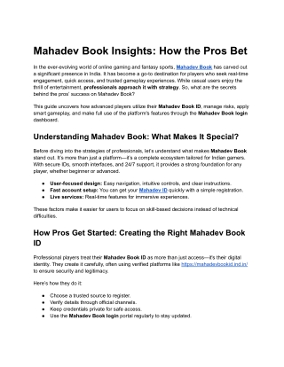 Mahadev Book Insights_ How the Pros Bet