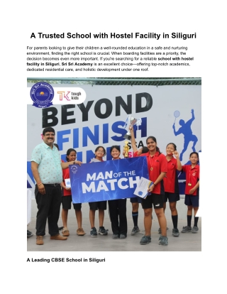 A Trusted School with Hostel Facility in Siliguri