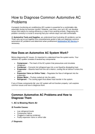 Automotive AC Service