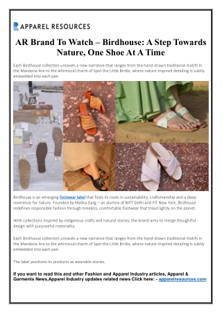 AR Brand To Watch – Birdhouse  A Step Towards Nature, One Shoe At A Time