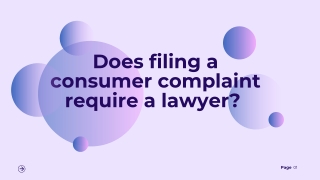 Does filing a consumer complaint require a lawyer