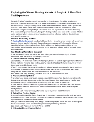 Floating Markets of Bangkok  (1)